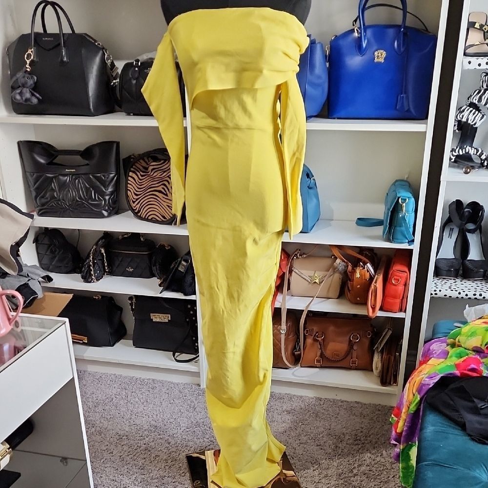 House of CB Yellow  Cocktail Gown